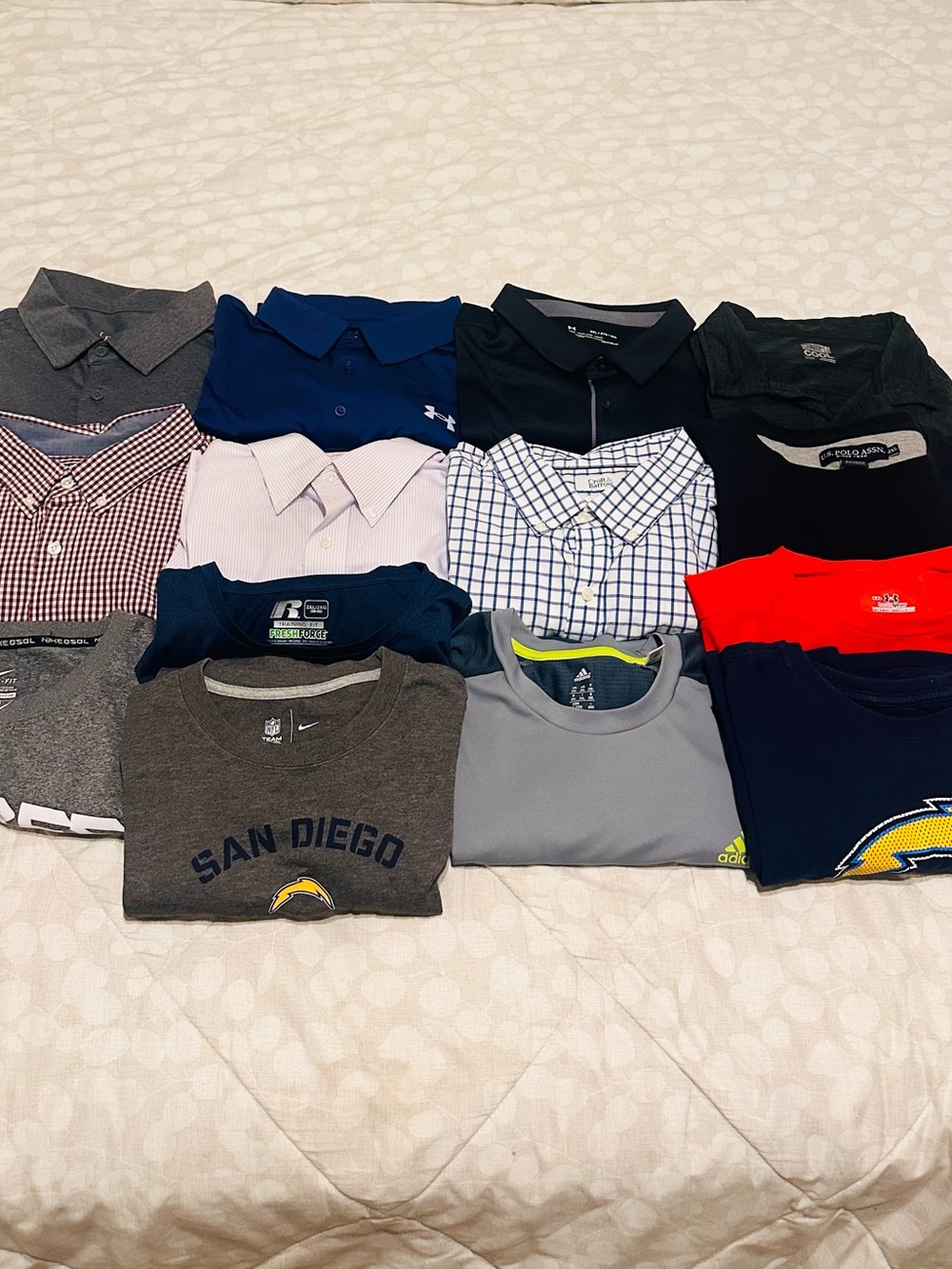 Multiples Men’s Polo & Tee Assortment in Navy, Gray, Black, Red, White XXL